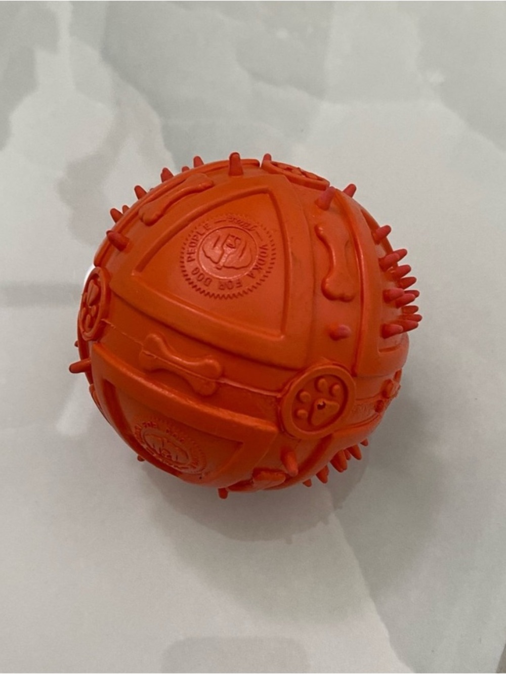 🆕 Tito’s Orange Dog Chew Ball Squeaky Toy